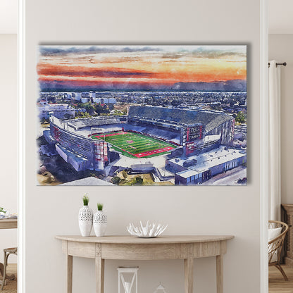 TDECU Painting Stadium Watercolor, Houston Texas Watercolor, Sport Art, Gifts for him, Canvas Print Wall Art