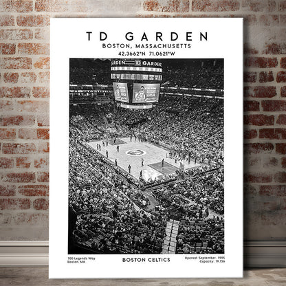 Td Garden Stadium Black And White, Boston Celtics Basketball