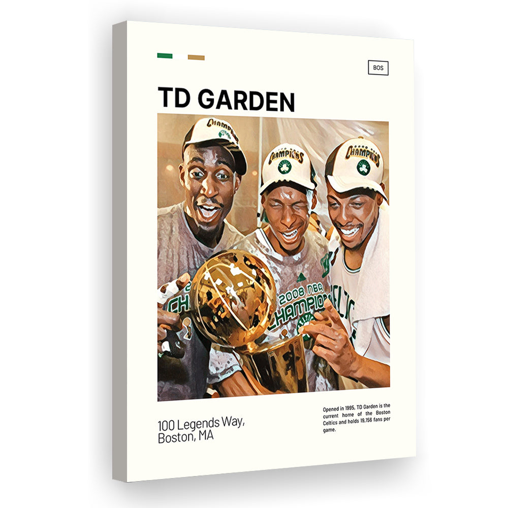 TD Garden Print, Boston Celtics Stadium Canvas Art V2, Fan Gifts, Sport Art, Canvas Print Wall Art