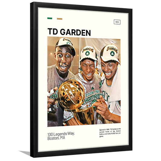 TD Garden Print, Boston Celtics Stadium Art V2, Gifts for him, Sport Art, Framed Art Print Wall Decor