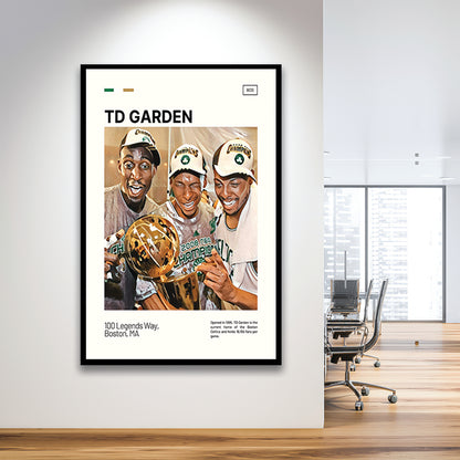 TD Garden Print, Boston Celtics Stadium Art V2, Gifts for him, Sport Art, Framed Art Print Wall Decor