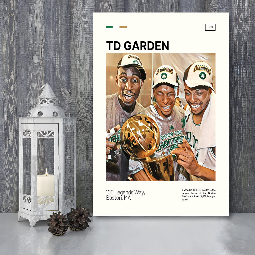 TD Garden Print, Boston Celtics Stadium Canvas Art V2, Fan Gifts, Sport Art, Canvas Print Wall Art