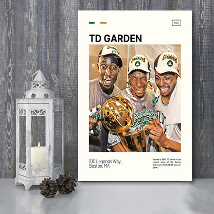 TD Garden Print, Boston Celtics Stadium Canvas Art V2, Fan Gifts, Sport Art, Canvas Print Wall Art
