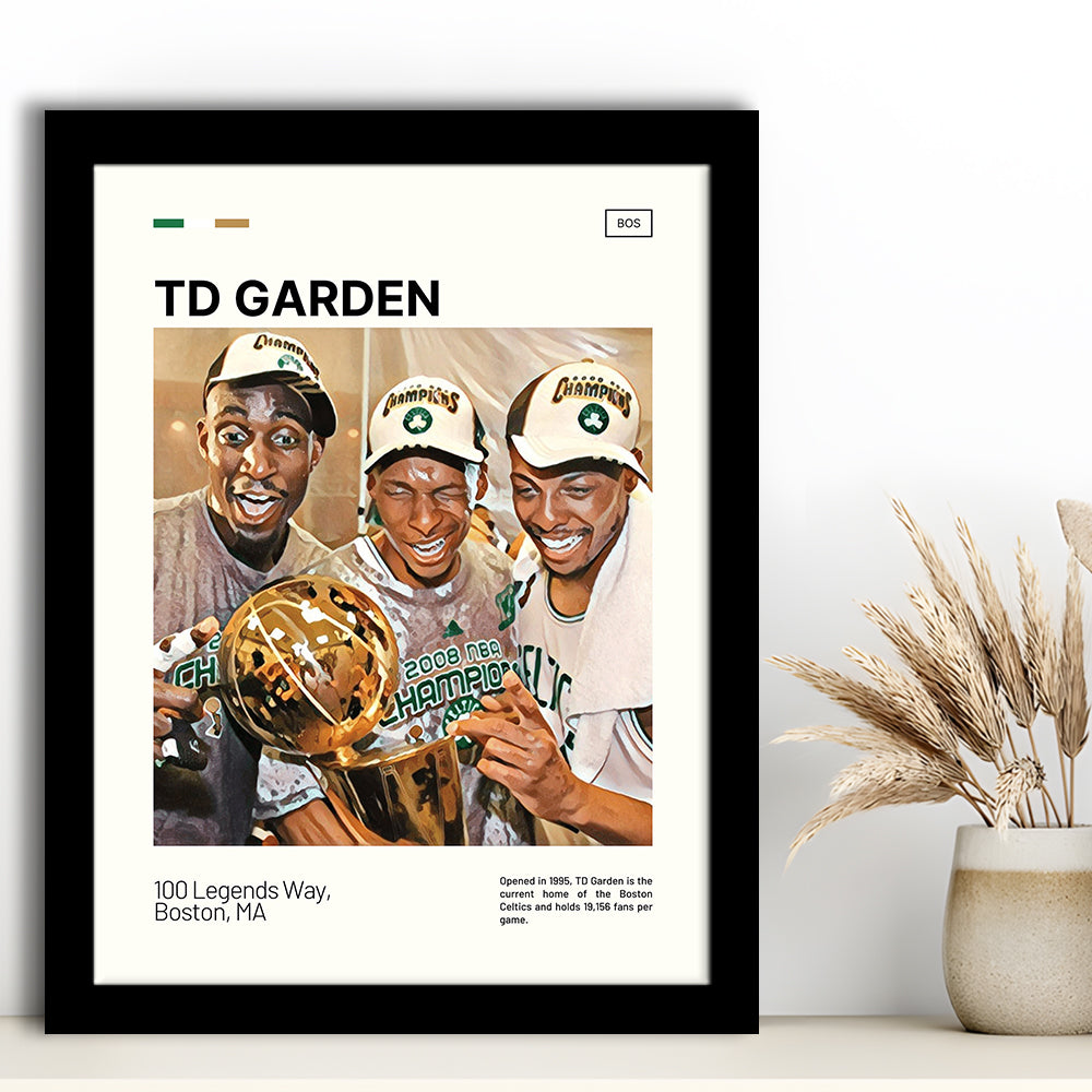 TD Garden Print, Boston Celtics Stadium Art V2, Gifts for him, Sport Art, Framed Art Print Wall Decor