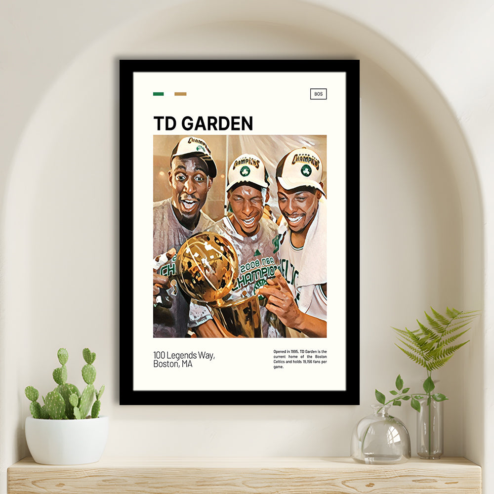 TD Garden Print, Boston Celtics Stadium Art V2, Gifts for him, Sport Art, Framed Art Print Wall Decor