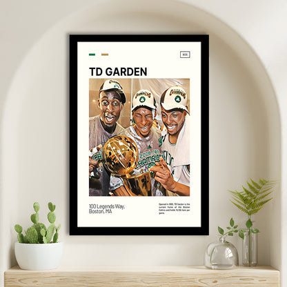 TD Garden Print, Boston Celtics Stadium Art V2, Gifts for him, Sport Art, Framed Art Print Wall Decor