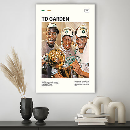 TD Garden Print, Boston Celtics Stadium Canvas Art V2, Fan Gifts, Sport Art, Canvas Print Wall Art