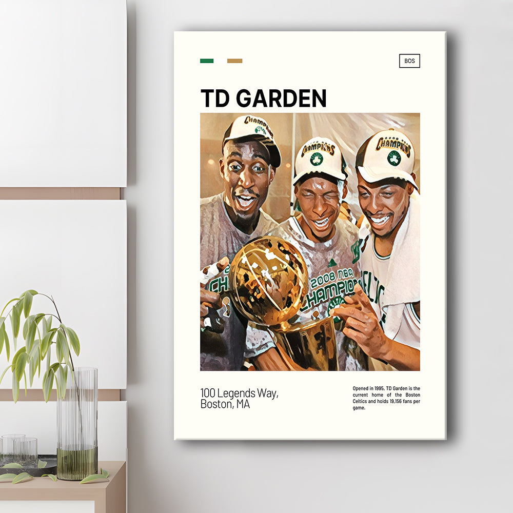 TD Garden Print, Boston Celtics Stadium Canvas Art V2, Fan Gifts, Sport Art, Canvas Print Wall Art