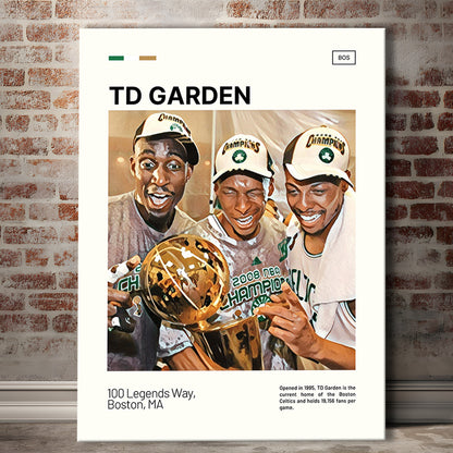 TD Garden Print, Boston Celtics Stadium Canvas Art V2, Fan Gifts, Sport Art, Canvas Print Wall Art