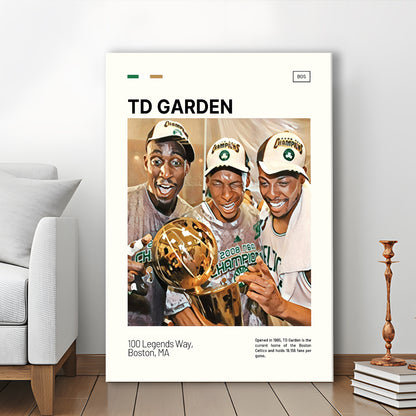 TD Garden Print, Boston Celtics Stadium Canvas Art V2, Fan Gifts, Sport Art, Canvas Print Wall Art