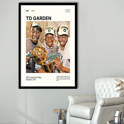 TD Garden Print, Boston Celtics Stadium Art V2, Gifts for him, Sport Art, Framed Art Print Wall Decor