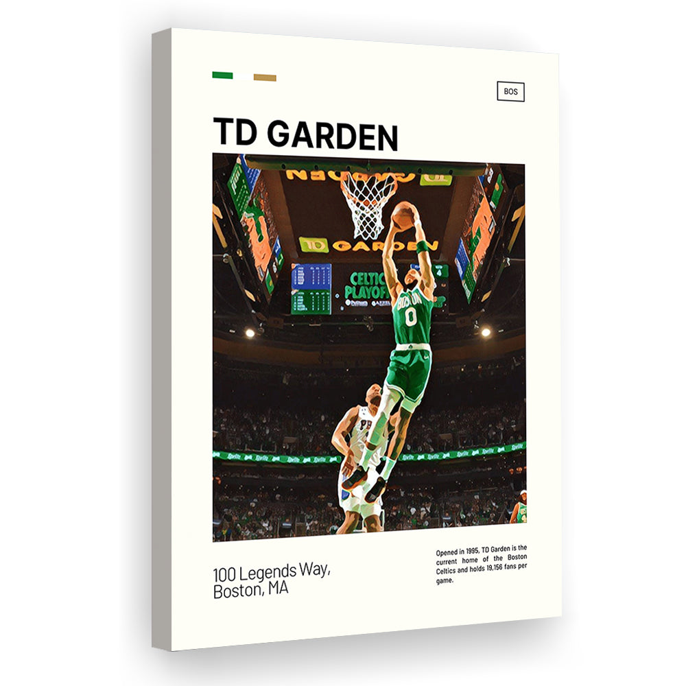 TD Garden Print, Boston Celtics Stadium Canvas Art V3, Fan Gifts, Sport Art, Canvas Print Wall Art