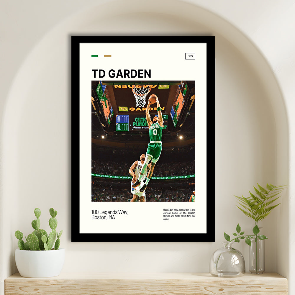 TD Garden Print, Boston Celtics Stadium Art V3, Gifts for him, Sport Art, Framed Art Print Wall Decor