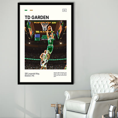 TD Garden Print, Boston Celtics Stadium Art V3, Gifts for him, Sport Art, Framed Art Print Wall Decor