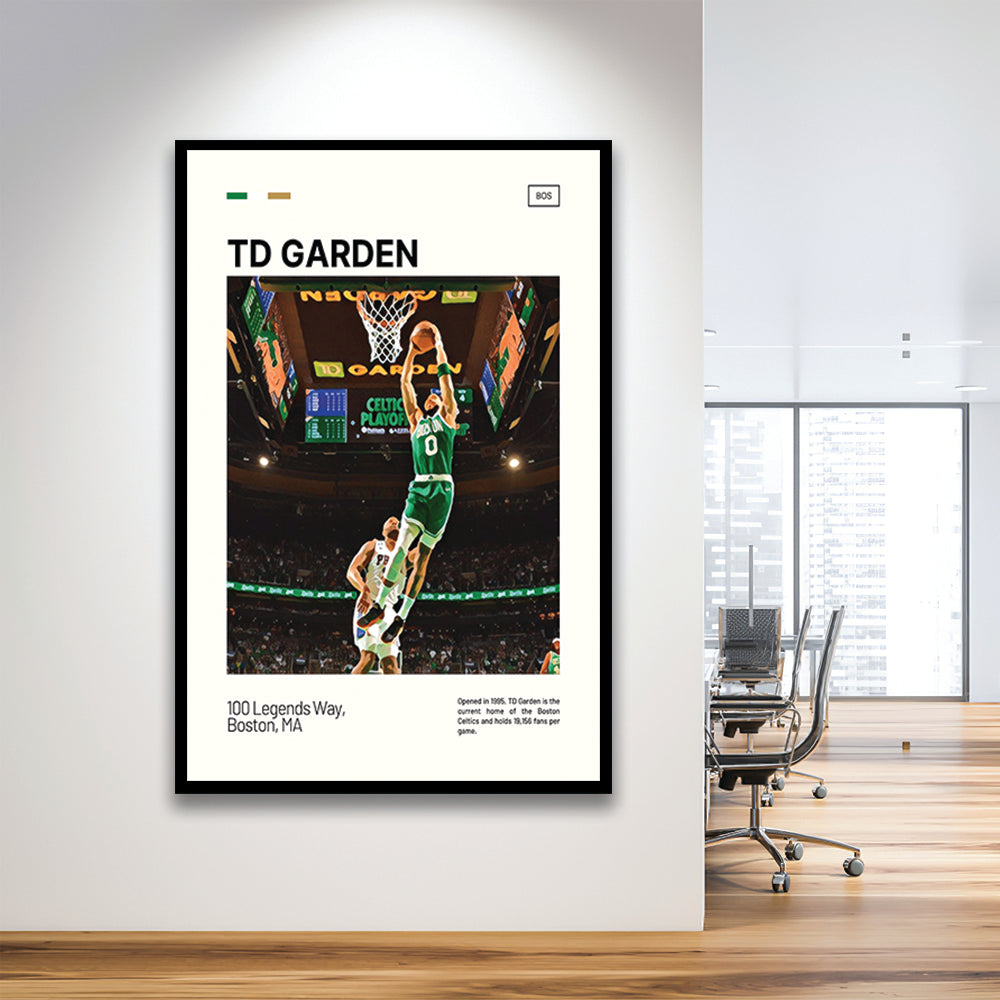 TD Garden Print, Boston Celtics Stadium Art V3, Gifts for him, Sport Art, Framed Art Print Wall Decor