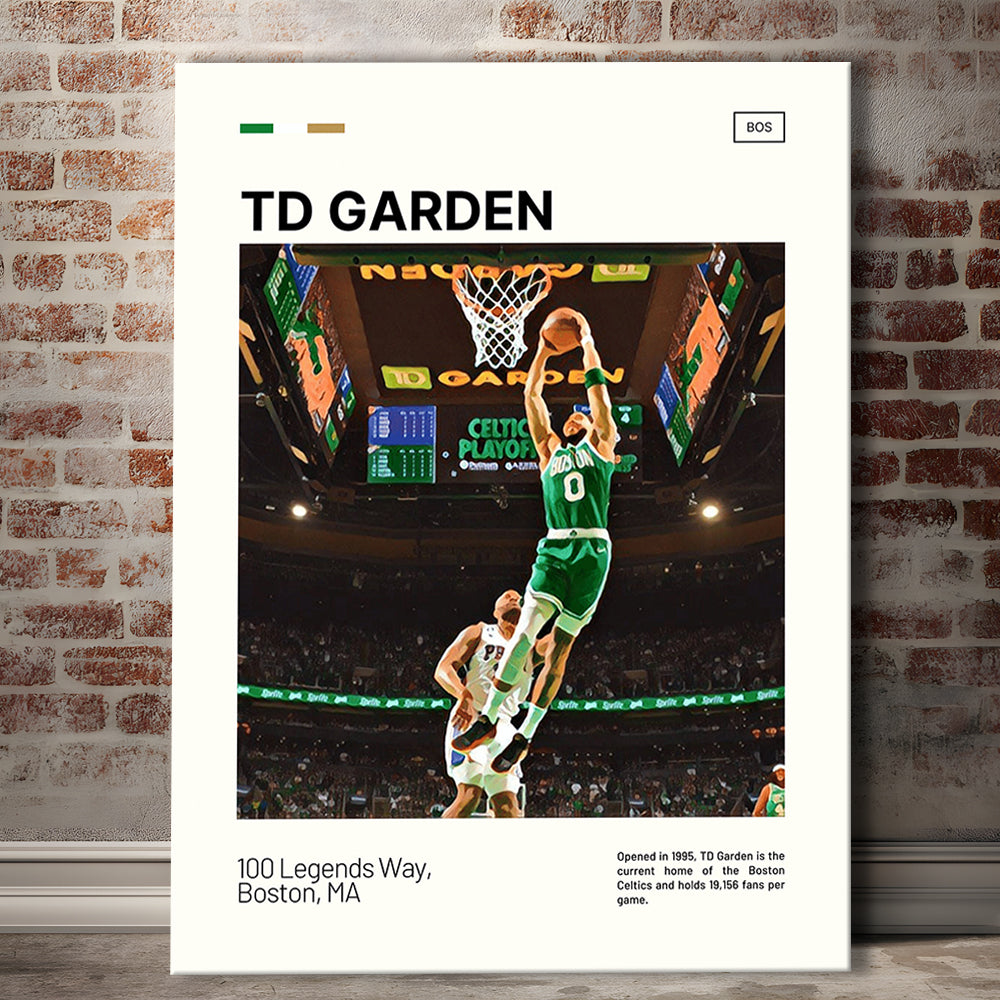 TD Garden Print, Boston Celtics Stadium Canvas Art V3, Fan Gifts, Sport Art, Canvas Print Wall Art