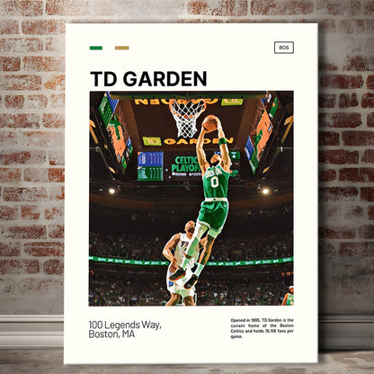 TD Garden Print, Boston Celtics Stadium Canvas Art V3, Fan Gifts, Sport Art, Canvas Print Wall Art