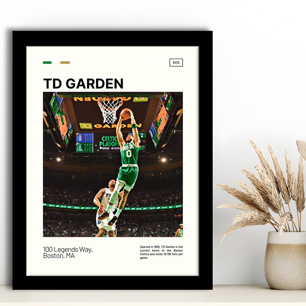 TD Garden Print, Boston Celtics Stadium Art V3, Gifts for him, Sport Art, Framed Art Print Wall Decor