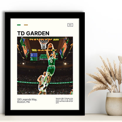 TD Garden Print, Boston Celtics Stadium Art V3, Gifts for him, Sport Art, Framed Art Print Wall Decor