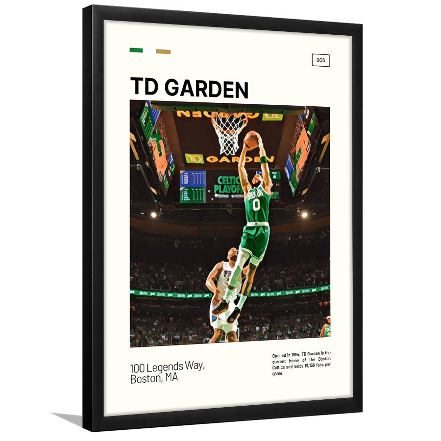 TD Garden Print, Boston Celtics Stadium Art V3, Gifts for him, Sport Art, Framed Art Print Wall Decor