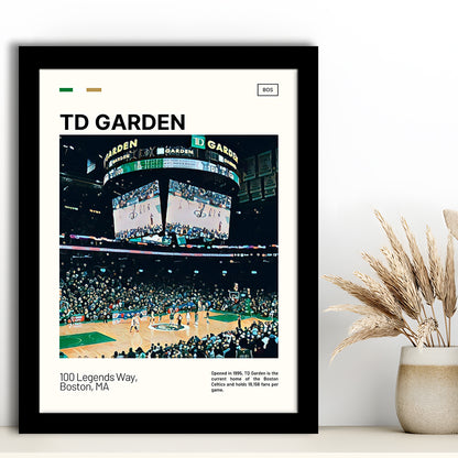 TD Garden Print, Boston Celtics Stadium Art V4, Gifts for him, Sport Art, Framed Art Print Wall Decor