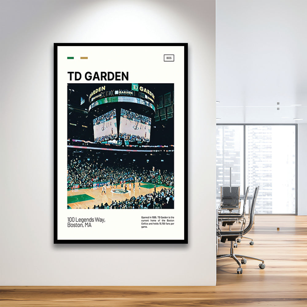 TD Garden Print, Boston Celtics Stadium Art V4, Gifts for him, Sport Art, Framed Art Print Wall Decor