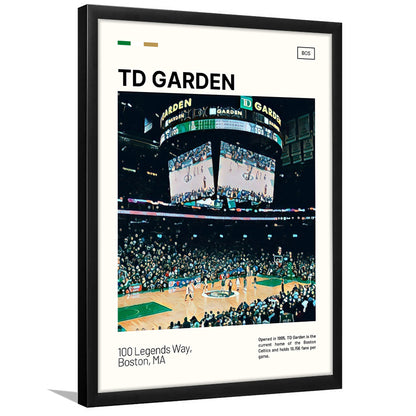 TD Garden Print, Boston Celtics Stadium Art V4, Gifts for him, Sport Art, Framed Art Print Wall Decor
