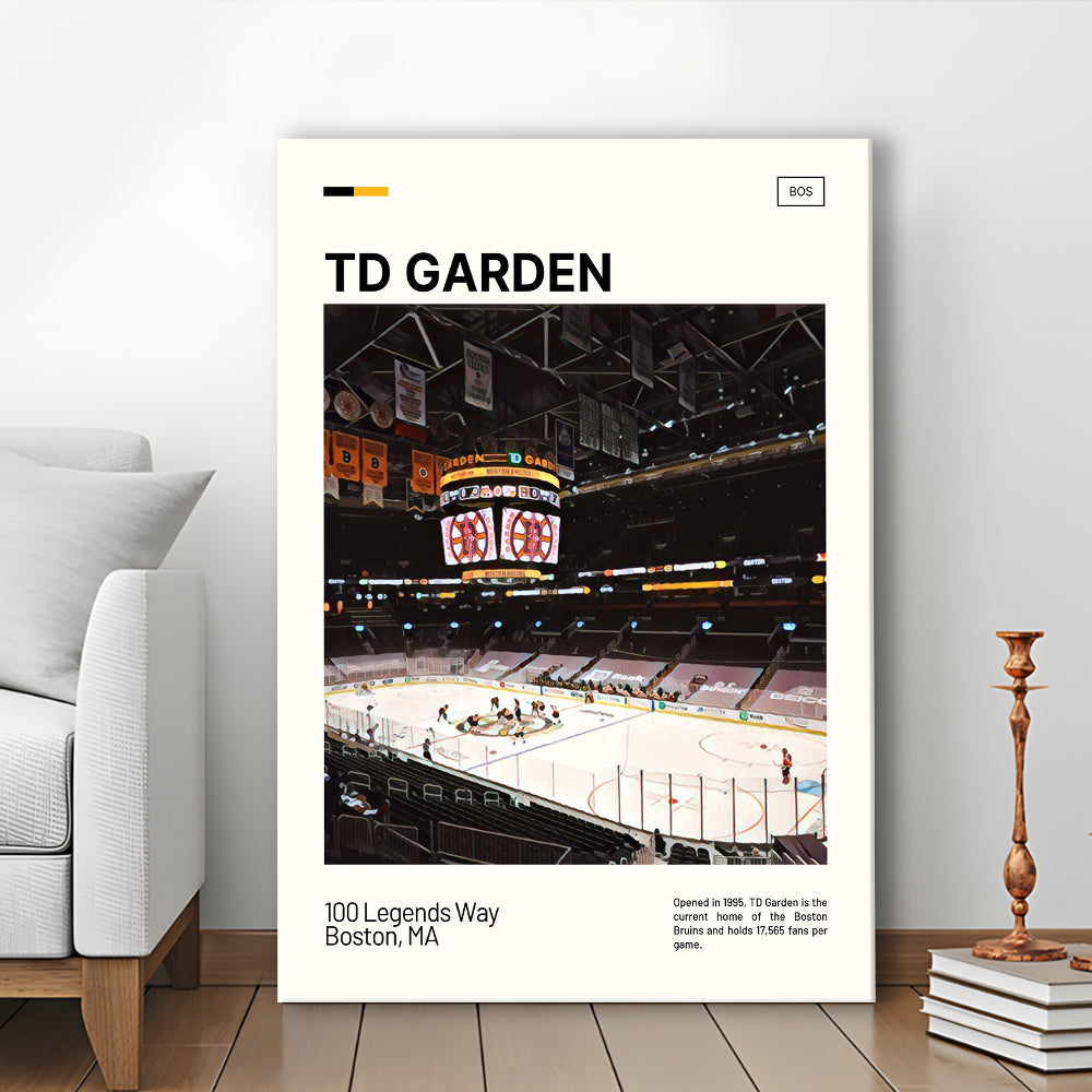 TD Garden Print, Boston Bruins Stadium Canvas Art, Fan Gifts, Sport Art, Canvas Print Wall Art