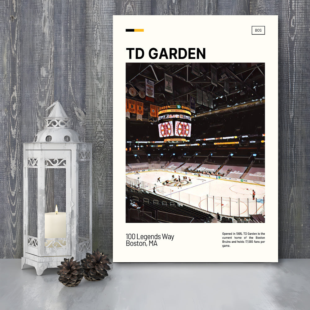 TD Garden Print, Boston Bruins Stadium Canvas Art, Fan Gifts, Sport Art, Canvas Print Wall Art