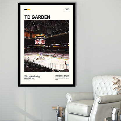 TD Garden Print, Boston Bruins Stadium Art, Gifts for him, Sport Art, Framed Art Print Wall Decor