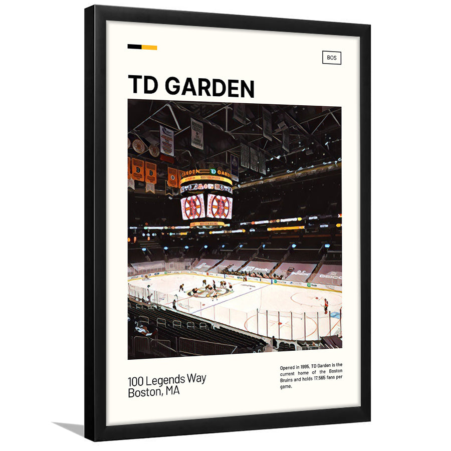 TD Garden Print, Boston Bruins Stadium Art, Gifts for him, Sport Art, Framed Art Print Wall Decor