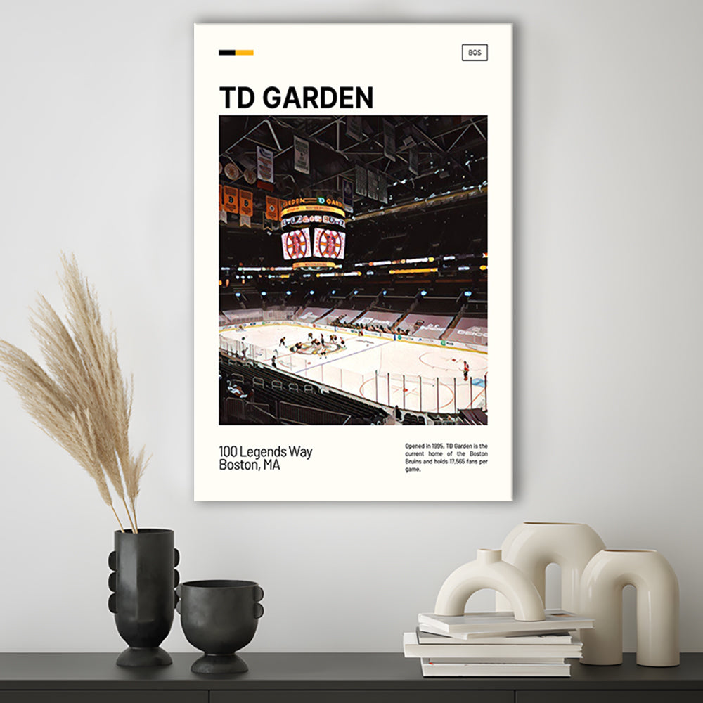 TD Garden Print, Boston Bruins Stadium Canvas Art, Fan Gifts, Sport Art, Canvas Print Wall Art