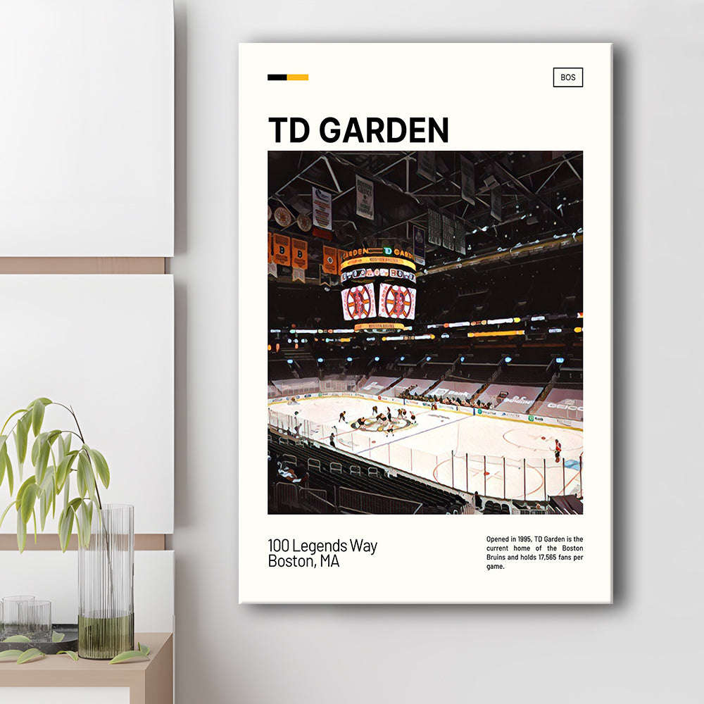 TD Garden Print, Boston Bruins Stadium Canvas Art, Fan Gifts, Sport Art, Canvas Print Wall Art