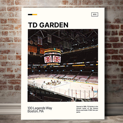 TD Garden Print, Boston Bruins Stadium Canvas Art, Fan Gifts, Sport Art, Canvas Print Wall Art