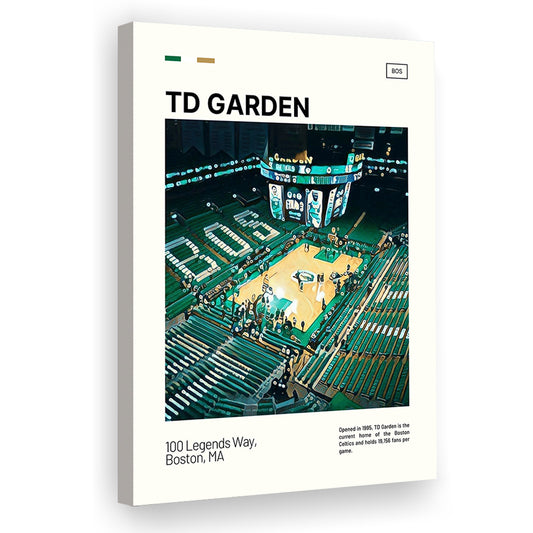 TD Garden Print, Boston Celtics Stadium Canvas Art V1, Fan Gifts, Sport Art, Canvas Print Wall Art
