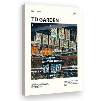 TD Garden Print, Boston Celtics Stadium Canvas Art100, Fan Gifts, Sport Art, Canvas Print Wall Art