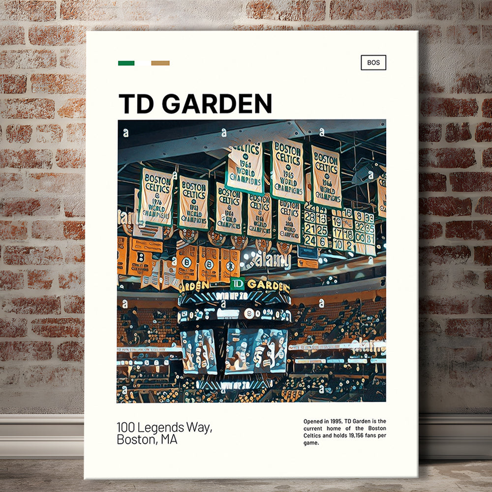 TD Garden Print, Boston Celtics Stadium Canvas Art100, Fan Gifts, Sport Art, Canvas Print Wall Art