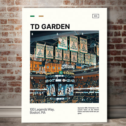TD Garden Print, Boston Celtics Stadium Canvas Art100, Fan Gifts, Sport Art, Canvas Print Wall Art
