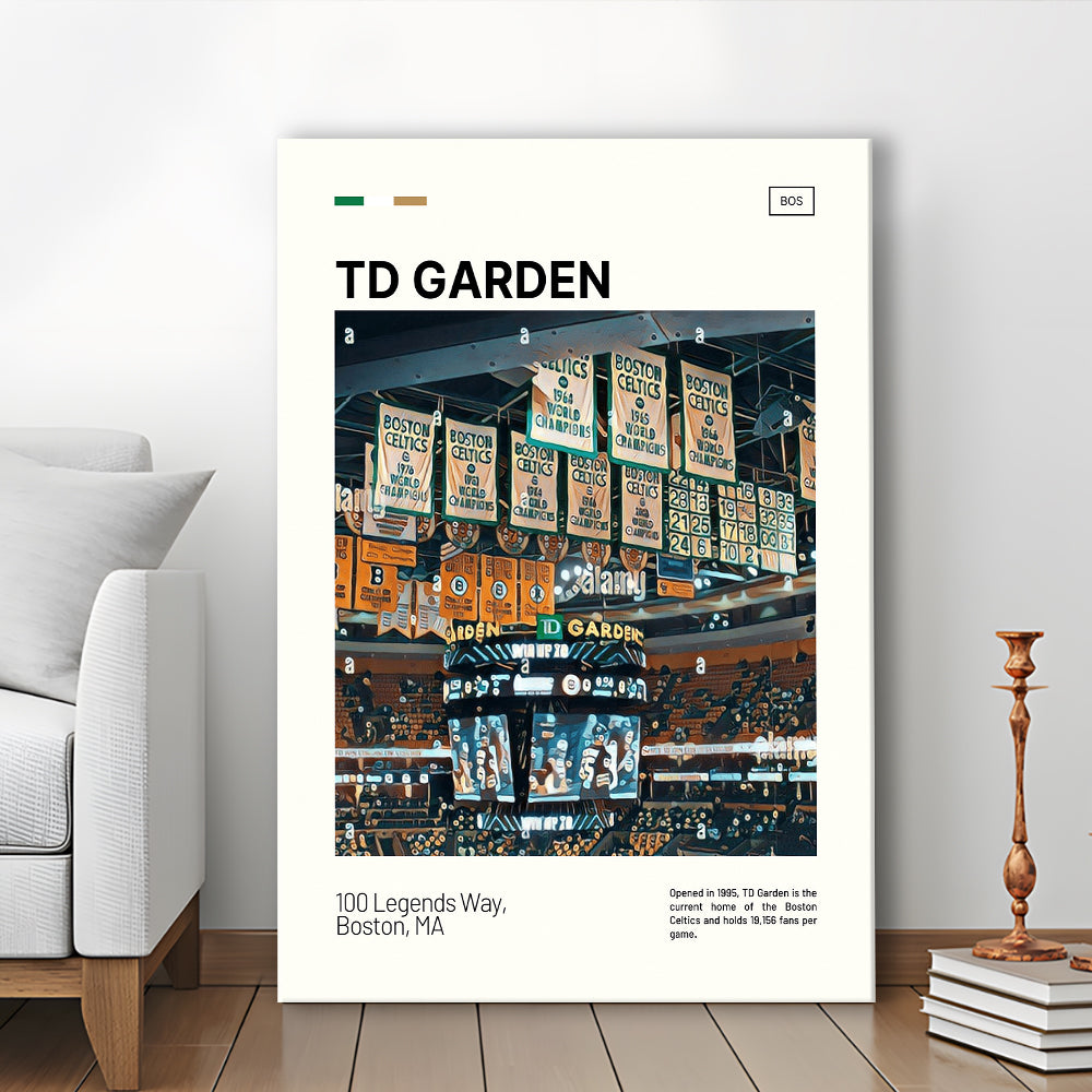 TD Garden Print, Boston Celtics Stadium Canvas Art100, Fan Gifts, Sport Art, Canvas Print Wall Art