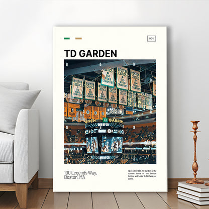 TD Garden Print, Boston Celtics Stadium Canvas Art100, Fan Gifts, Sport Art, Canvas Print Wall Art