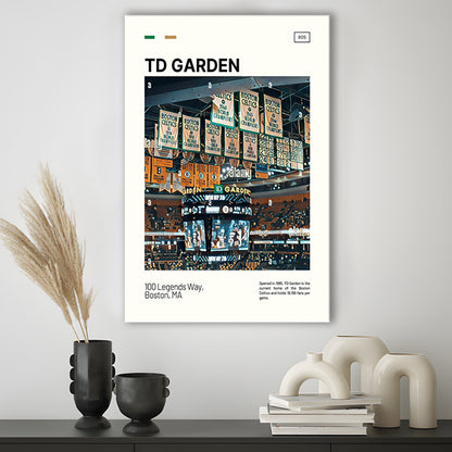 TD Garden Print, Boston Celtics Stadium Canvas Art100, Fan Gifts, Sport Art, Canvas Print Wall Art