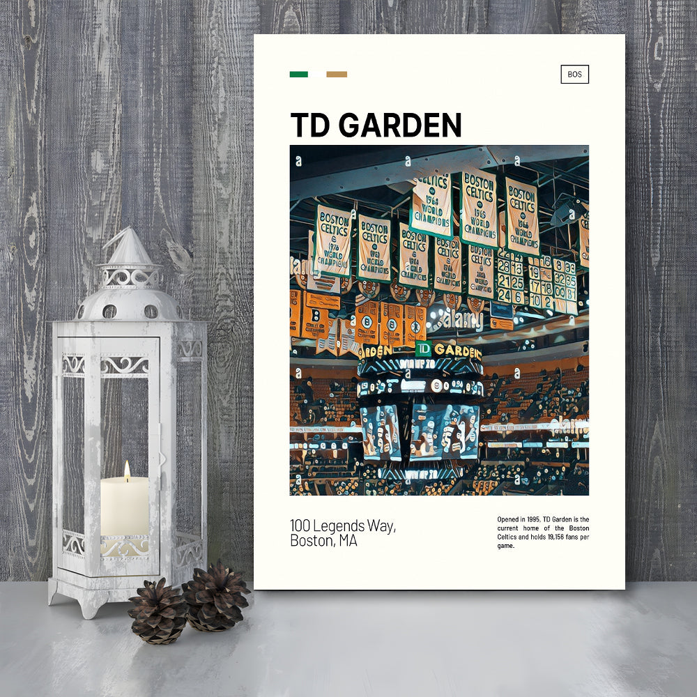 TD Garden Print, Boston Celtics Stadium Canvas Art100, Fan Gifts, Sport Art, Canvas Print Wall Art
