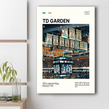 TD Garden Print, Boston Celtics Stadium Canvas Art100, Fan Gifts, Sport Art, Canvas Print Wall Art