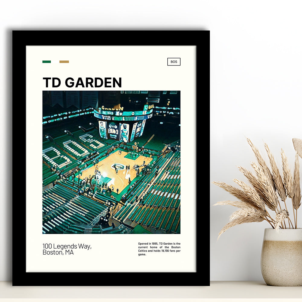 TD Garden Print, Boston Celtics Stadium Art V1, Gifts for him, Sport Art, Framed Art Print Wall Decor