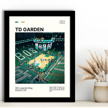 TD Garden Print, Boston Celtics Stadium Art V1, Gifts for him, Sport Art, Framed Art Print Wall Decor