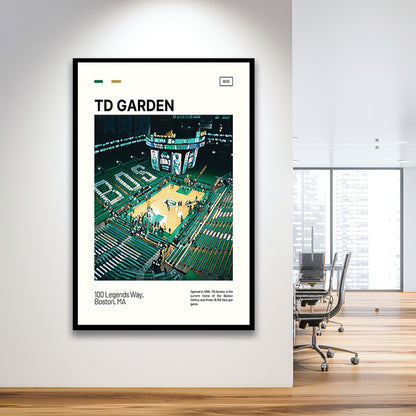 TD Garden Print, Boston Celtics Stadium Art V1, Gifts for him, Sport Art, Framed Art Print Wall Decor