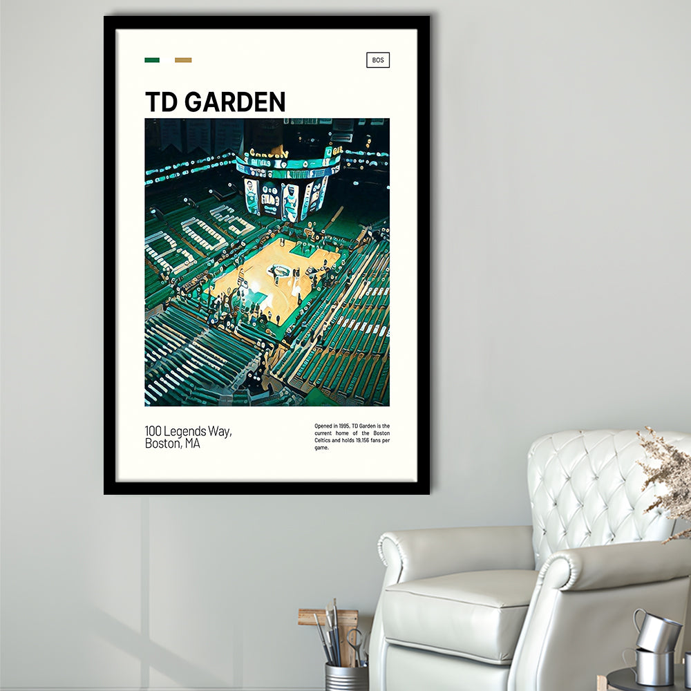 TD Garden Print, Boston Celtics Stadium Art V1, Gifts for him, Sport Art, Framed Art Print Wall Decor