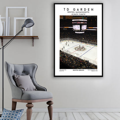 Td Garden, Boston Bruins Hockey Stadium Wall Art Print, Sport Art Print, Framed Canvas Prints Wall Art