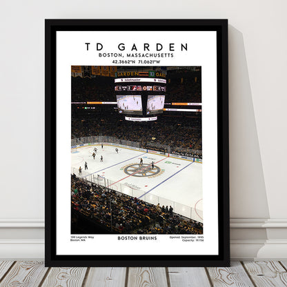 Td Garden, Boston Bruins Hockey Stadium Wall Art Print, Sport Art Print, Framed Canvas Prints Wall Art