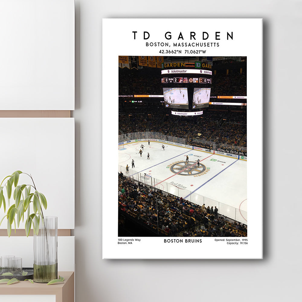 Td Garden, Boston Bruins Hockey Stadium Wall Art Print, Sport Art Print, Canvas Prints Wall Art, Man Cave Decor